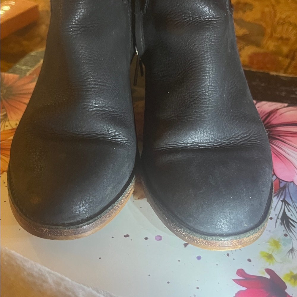 UGG Black Leather Ankle Boots - Picture 10 of 11